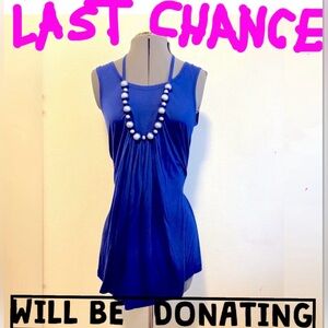 Dressy cobalt blue halter tank